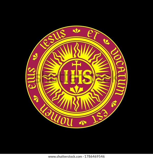 Christian symbols. Illustration of the Jesuit\
Order. The Society of Jesus is a religious order of the Catholic\
Church headquartered in\
Rome.