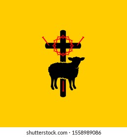 Christian symbols. Symbols of Jesus Christ are a cross, a crown of thorns, a sacrificial lamb and a shepherd's staff.