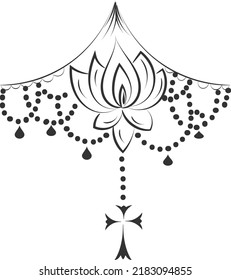 Christian Tattoo design with a Holy Cross. Use as poster, card, flyer, Tattoo or  T Shirt