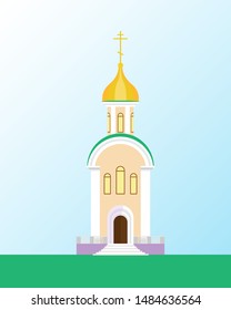 Christian temple in a flat design. Vector illustration.