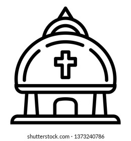 Christian temple icon. Outline christian temple vector icon for web design isolated on white background