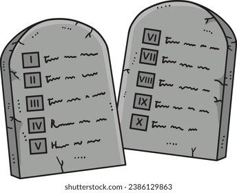 Christian Ten Commandments Tablets Clipart 