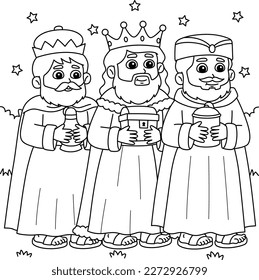 Christian Three Kings Coloring Page for Kids