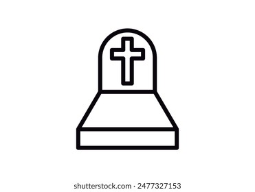 Christian tomb black icon on white background