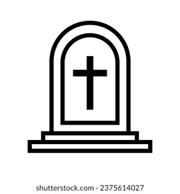Christian tomb. Tomb with cross engraved. Vector. svg