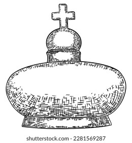 Corona tradicional cristiana de Santa María, la madre de Jesús. La Corona de doce estrellas, o la Corona de la Inmaculada Concepción, representa a los doce apóstoles. Referencia del Libro del Apocalipsis.