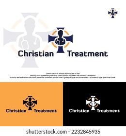 Christian Treatment logo design. Simple isolated flat isolated design.