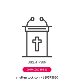 Christian tribune icon, vector