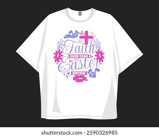 Christian t-shirt design for print. Easter ornament graphic design for merch, Christianity and Jesus theme, Faith design