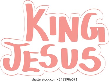 Christian typography design for Sticker. The message of the Gospel of Jesus Christ. Bible lesson for kids or use as poster, card, flyer or T Shirt