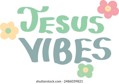 Christian typography design for Sticker. The message of the Gospel of Jesus Christ. Bible lesson for kids or use as poster, card, flyer or T Shirt