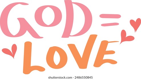 Christian typography design for Sticker. The message of the Gospel of Jesus Christ. Bible lesson for kids or use as poster, card, flyer or T Shirt