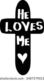 Christian typography design for Sticker. The message of the Gospel of Jesus Christ. Bible lesson for kids or use as poster, card, flyer or T Shirt