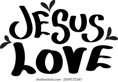 Christian typography design for Sticker. The message of the Gospel of Jesus Christ. Bible lesson for kids or use as poster, card, flyer or T Shirt