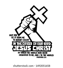 Christian typography, lettering and illustration. The cross of our Lord Jesus Christ.