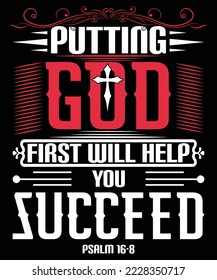 Christian typography print vector template design