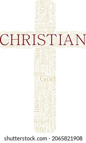 Christian Vector Illustration Word Cloud Isolated Stock Vector (Royalty ...