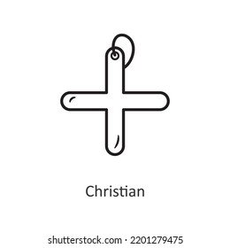 Christian  vector outline Icon Design illustration. Holiday Symbol on White background EPS 10 File