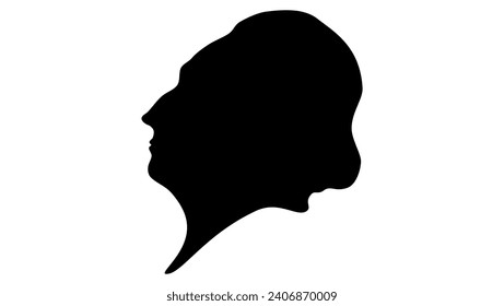 Christian VII. König von Dänemark, schwarz, einzelne Silhouette