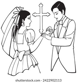 Christian Wedding icon for Invitation Card