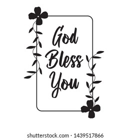 Christian word "God bless you" on white background vector illustration