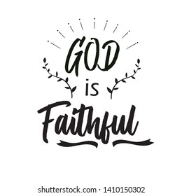 Christian Words God Faithful On White Stock Vector (Royalty Free ...