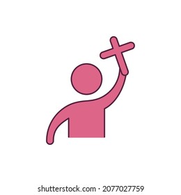 christian worship cross love icon vector