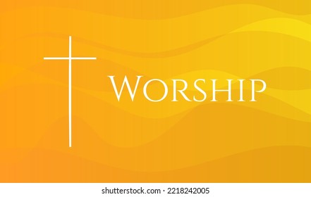 Christian Worship Orange Background Illustration