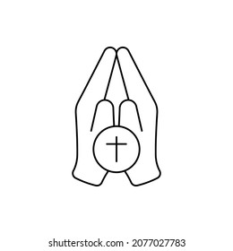 christian worship pray icon vector