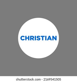 Christian written on white round icon.