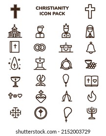 Christianity Church Sign Vector Line