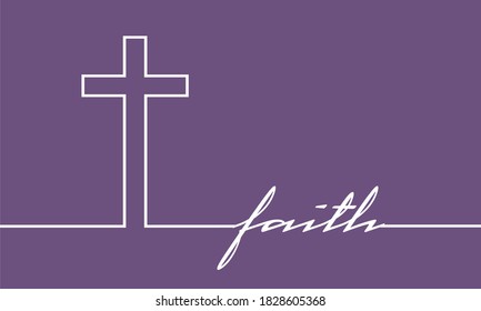 Christianity concept illustration. Cross and faith word