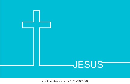 Christianity concept illustration. Cross and Jesus word