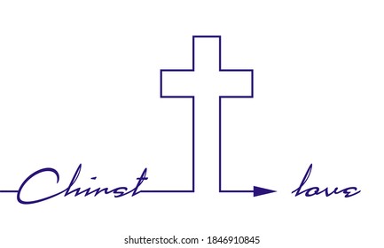Christianity concept illustration. Path from Christ to love