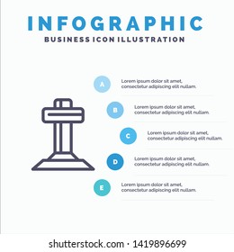 Christianity, cross, easter Line icon with 5 steps presentation infographics Background