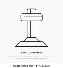 Christianity, cross, easter Line Icon Vector. Vector Icon Template background