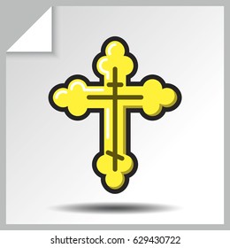 Christianity cross icon. Vector Isolated flat colorful illustration.