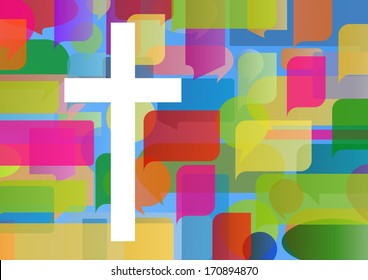 Christianity cross religion concept mosaic design background illustration vector