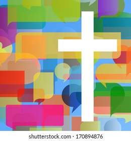 Christianity cross religion concept mosaic design background illustration vector