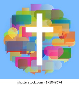 Christianity cross religion vector abstract background concept illustration