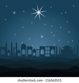 Christianity design over blue background, vector illustration