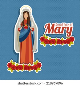 Christianity design over blue background, vector illustration