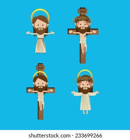 Christianity design over blue background, vector illustration.