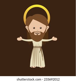 Christianity design over brown background, vector illustration.