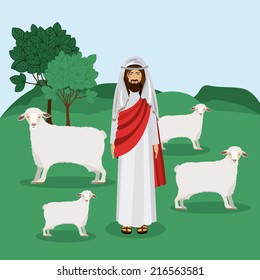Christianity design over landscape background, vector illustration