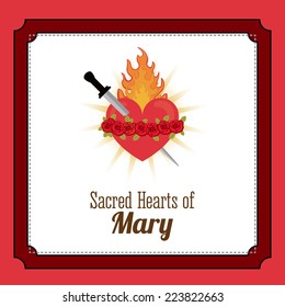 Christianity  design over red  background, vector illustration