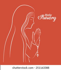 Christianity design over red background, vector illustration.