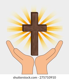 Christianity design over white background, vector illustration.