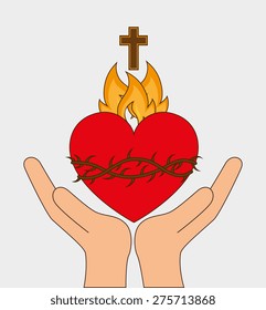 Christianity design over white background, vector illustration.