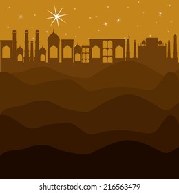 Christianity design over yellow background, vector illustration